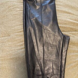 NWT Black Faux Leather Shine Star Leggings